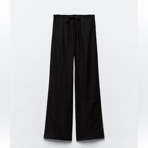 Zara Womens Textured Pants Cream color